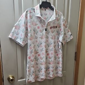 Bad Birdie Cactus and Floral Print Large Shirt